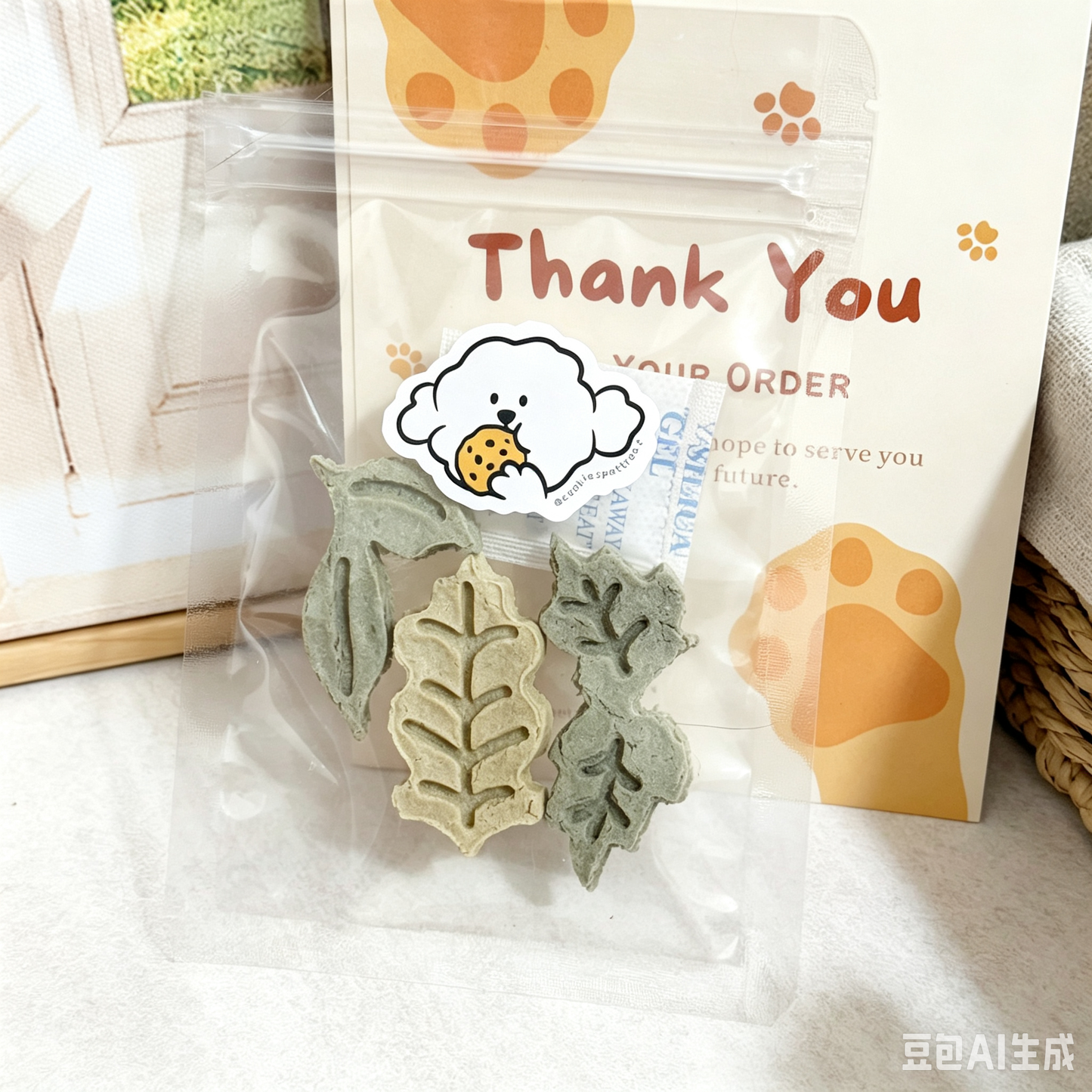 Green Leaves Cookies | No Grain | For Both Dogs and Cats | 3pcs