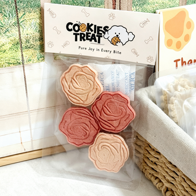 Rose Cookies | No Grain | For Both Dogs and Cats | 4pcs