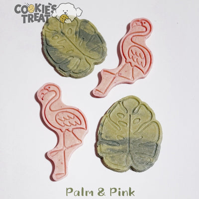 🌴Palm & Pink🦩 | Large Cookies| For Both Dogs and Cats | 4pcs