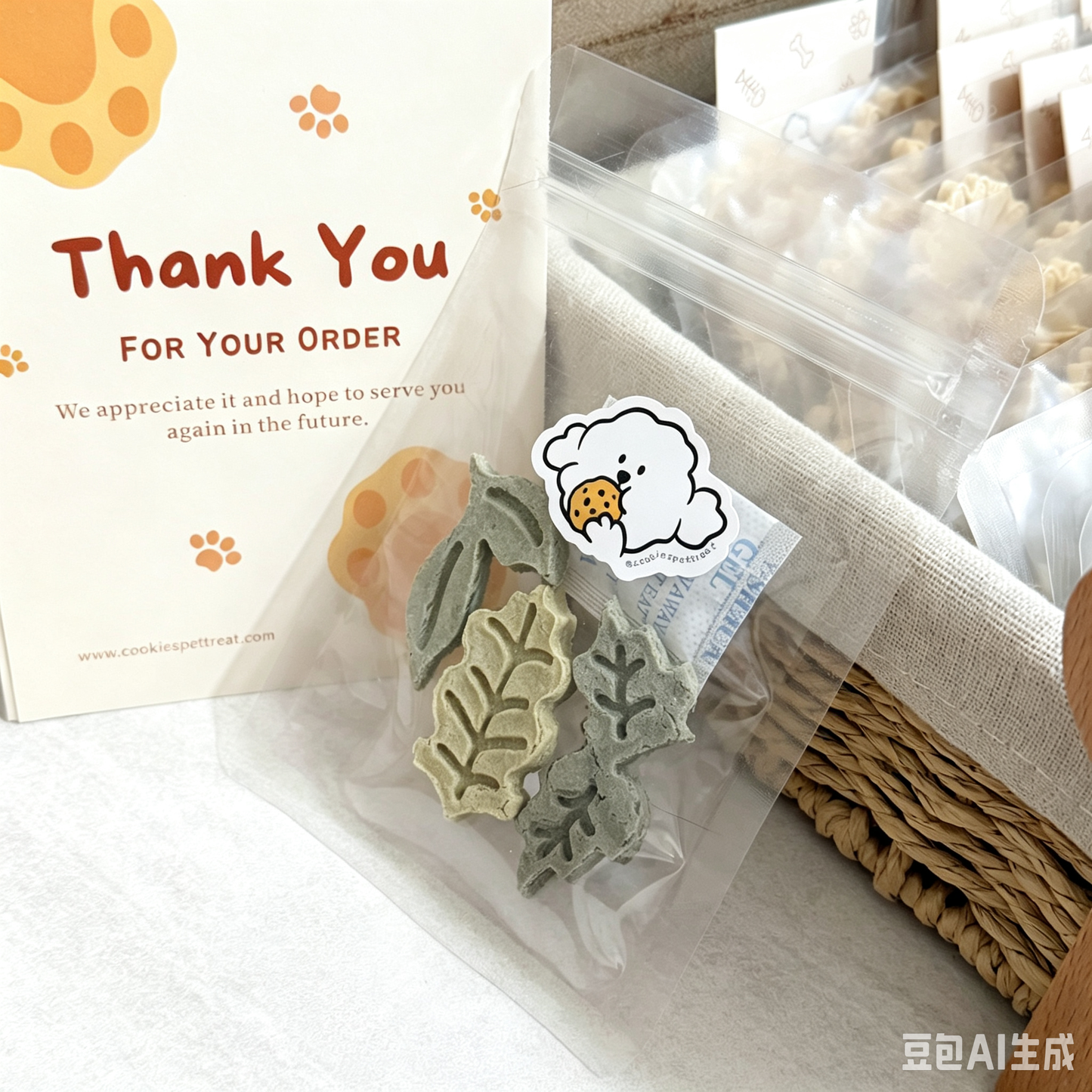 Green Leaves Cookies | No Grain | For Both Dogs and Cats | 3pcs