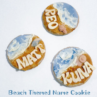 Beach Themed Name Cookies | Pawsome Personalized Pet Treats
