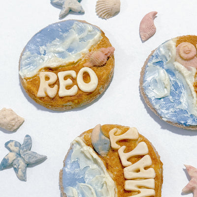 Beach Themed Name Cookies | Pawsome Personalized Pet Treats